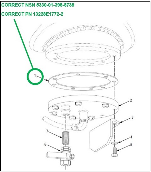 Drain valve assembly gasket shown in TM as Item 1 of Fig 91 